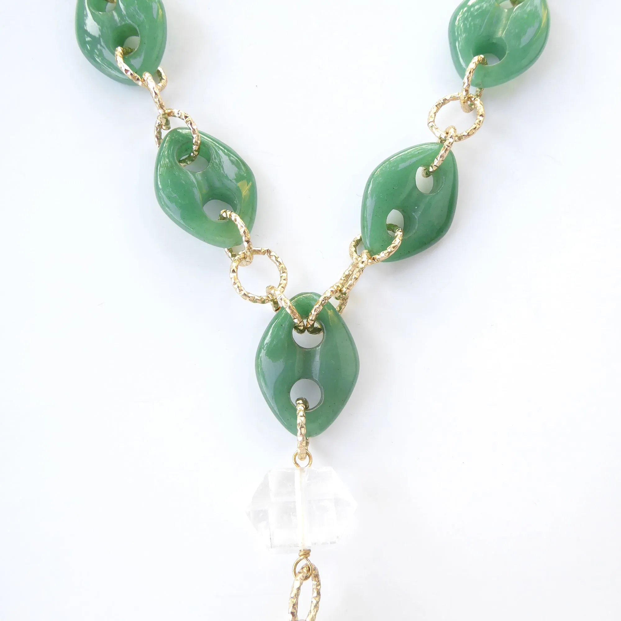 Green aventurine spike necklace