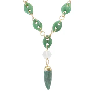Green aventurine spike necklace