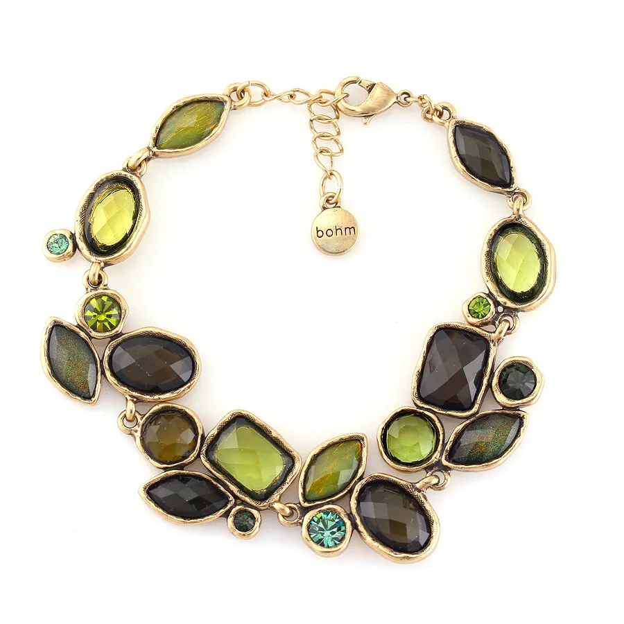 GREEN FACETED STONE WRAP AROUND  BRACELETS #160GN2301 (2D4)
