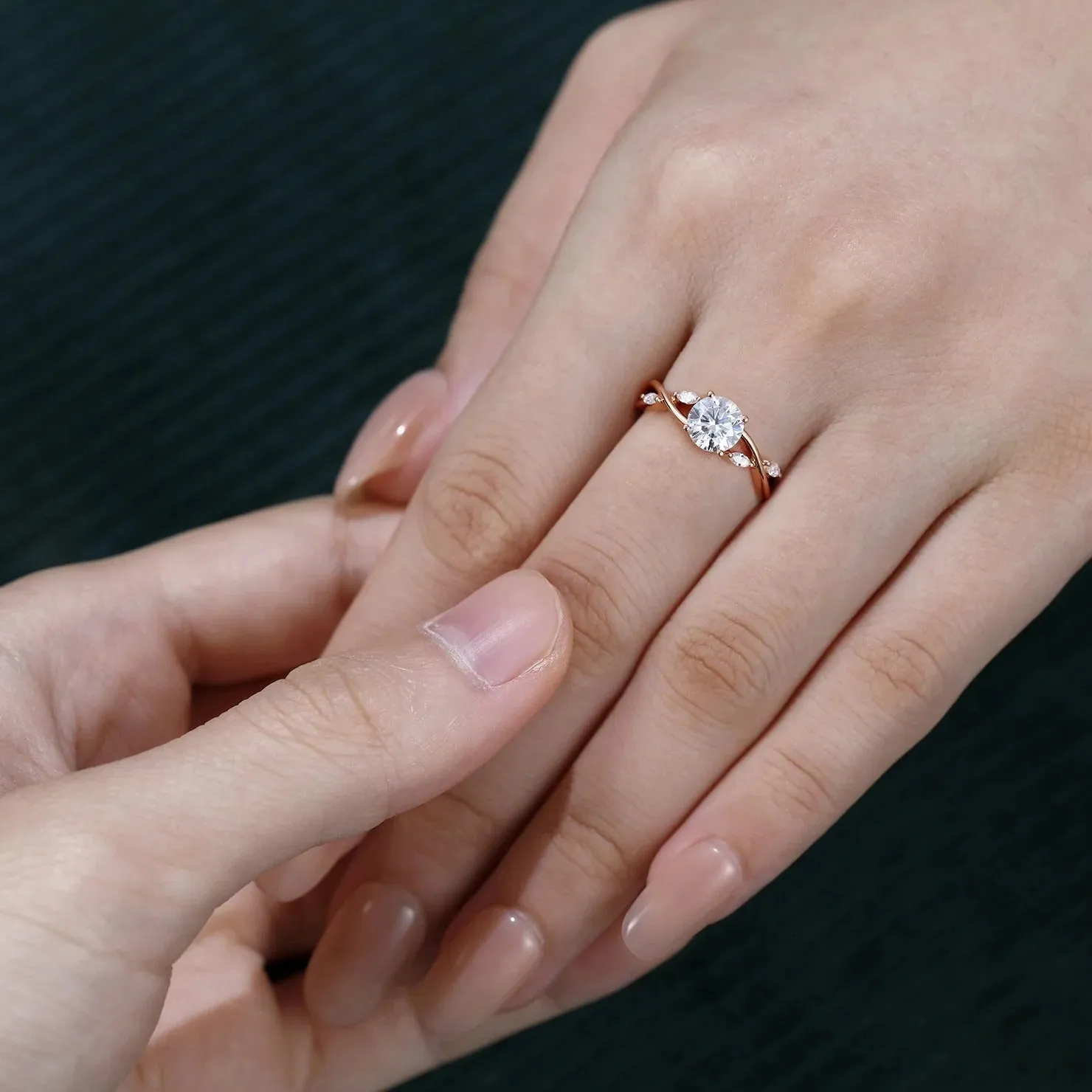 Hallmark Silver Eternal Embrace Split Shank Engagement Ring