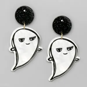 Halloween Ghost Acetate Drop Earrings