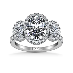Halo Oval Diamond Engagement Ring Summer 14K White Gold