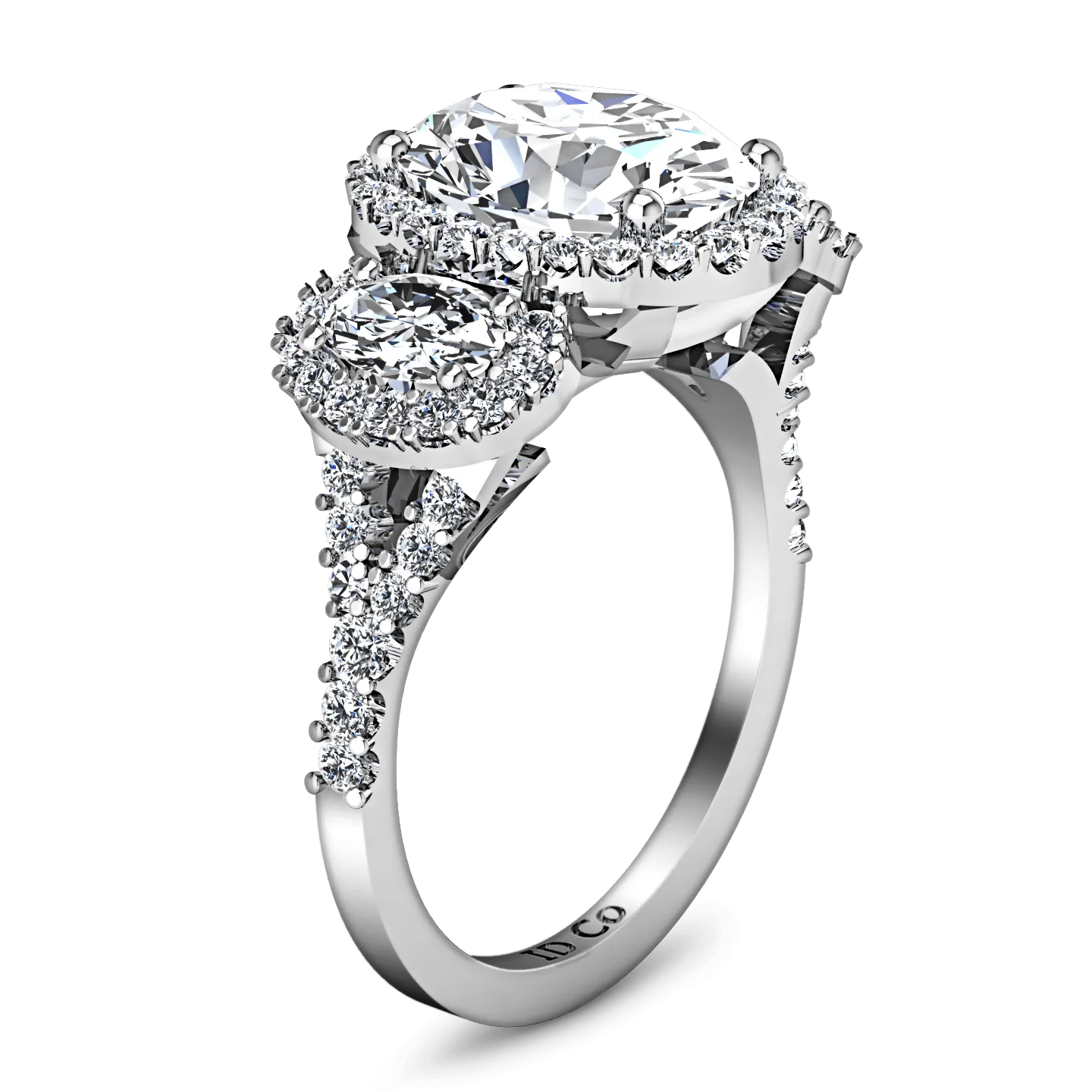 Halo Oval Diamond Engagement Ring Summer 14K White Gold