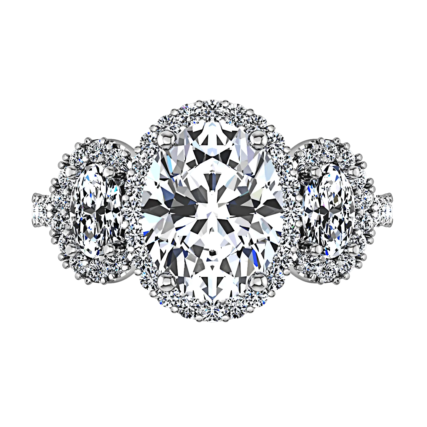 Halo Oval Diamond Engagement Ring Summer 14K White Gold