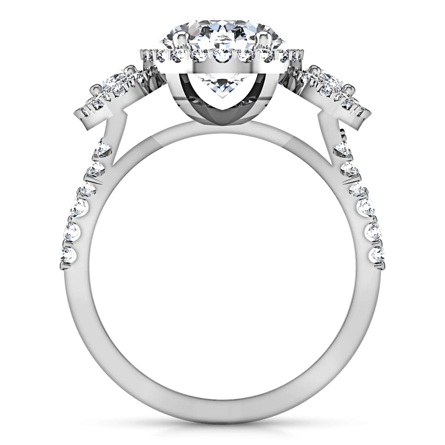 Halo Oval Diamond Engagement Ring Summer 14K White Gold
