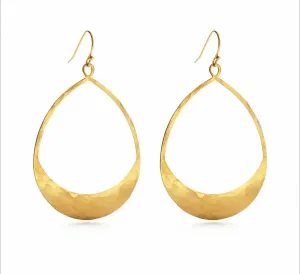 Hammered Brass Teardrop Earrings