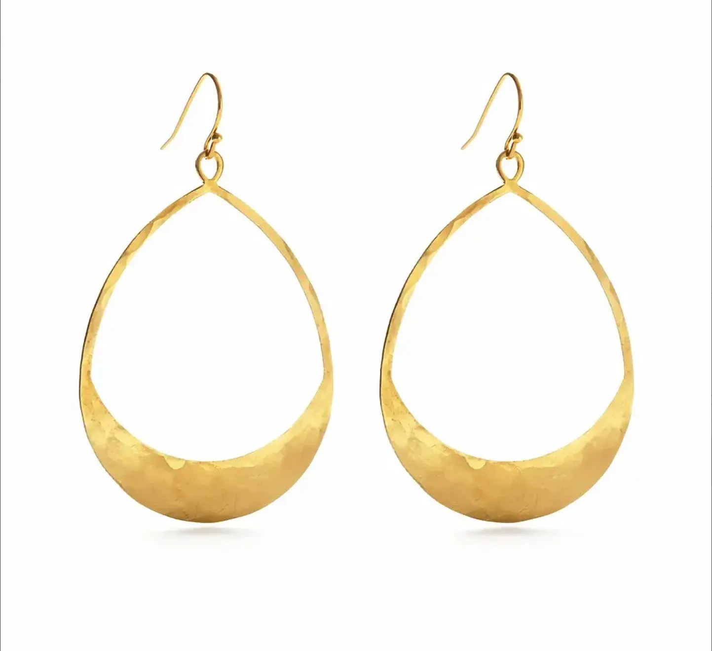 Hammered Brass Teardrop Earrings
