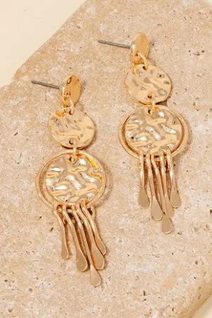 Hammered Coins Dangle Earrings