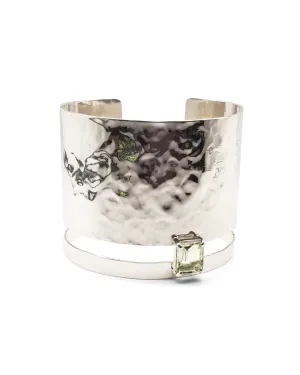 Hammered Cuff in Prasiolite