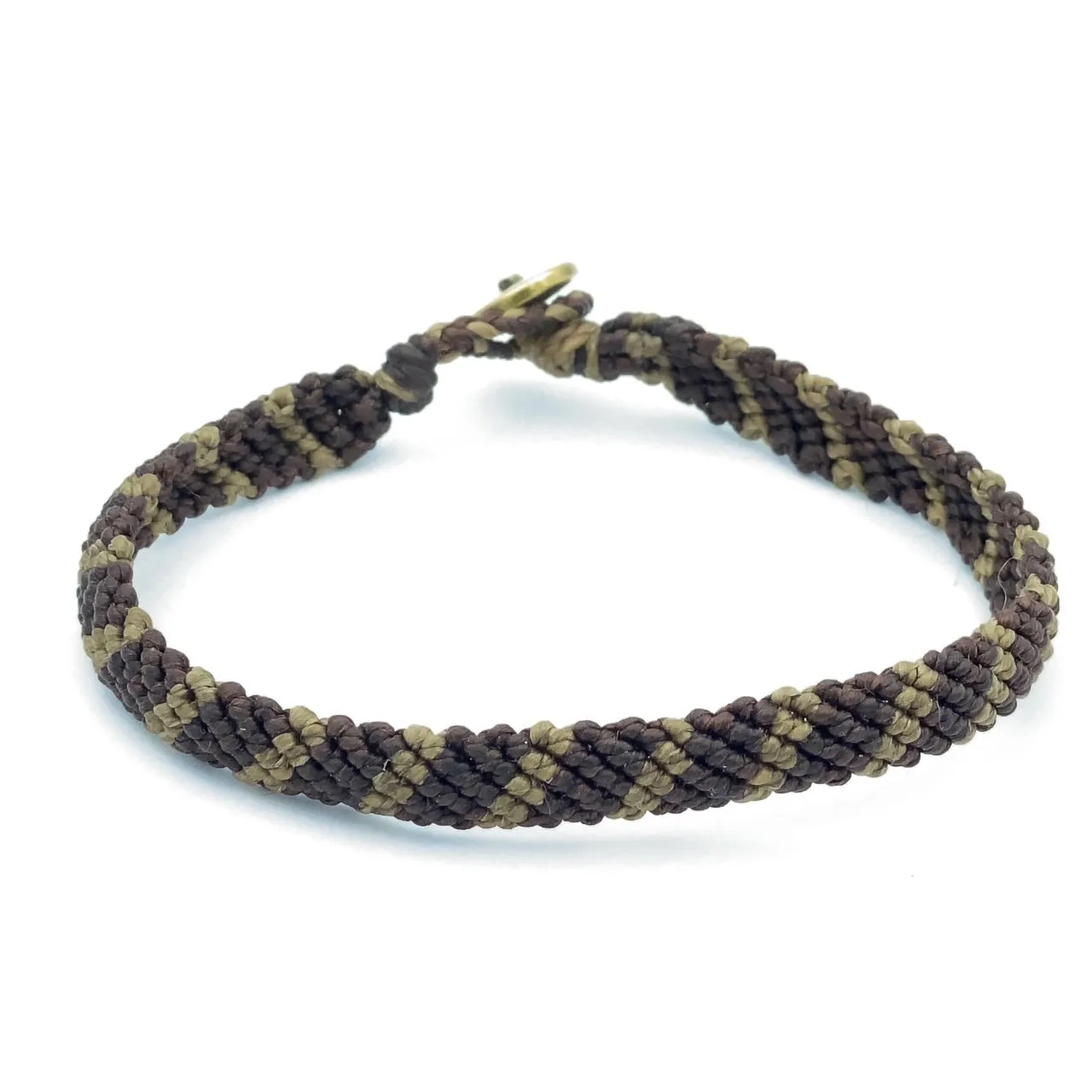Hand-knotted Stripe With Metal Button