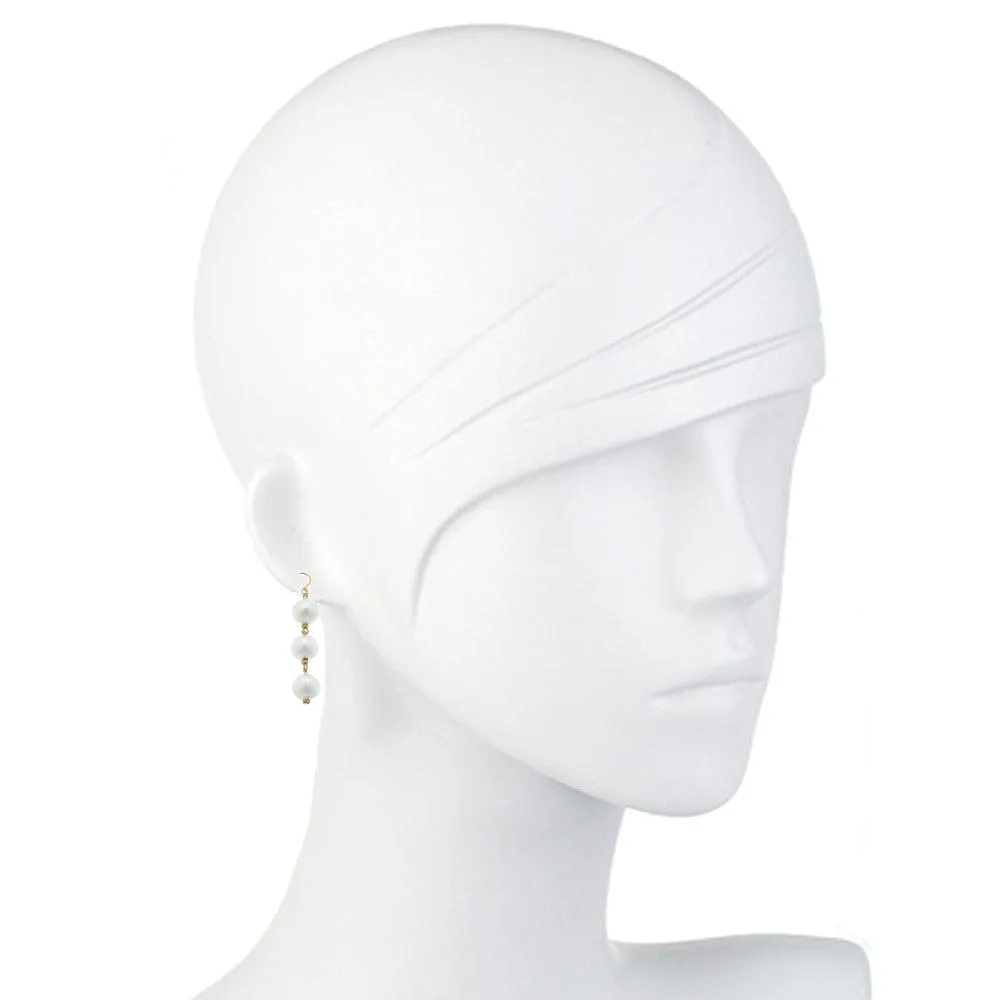 Handcast Gold Cotton Pearl Drop Earrings
