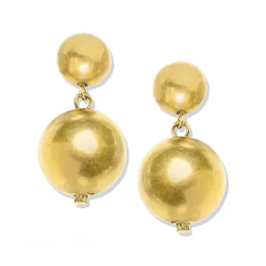 Handcast Gold Plated Ball Dangle Earrings