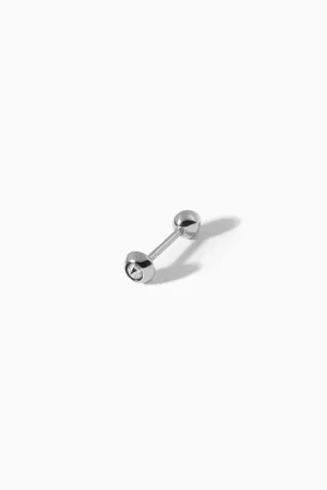 HANNAH MARTIN | 18K WHITE GOLD STUD DIAMOND TEARDROP BARBELL M EARRING