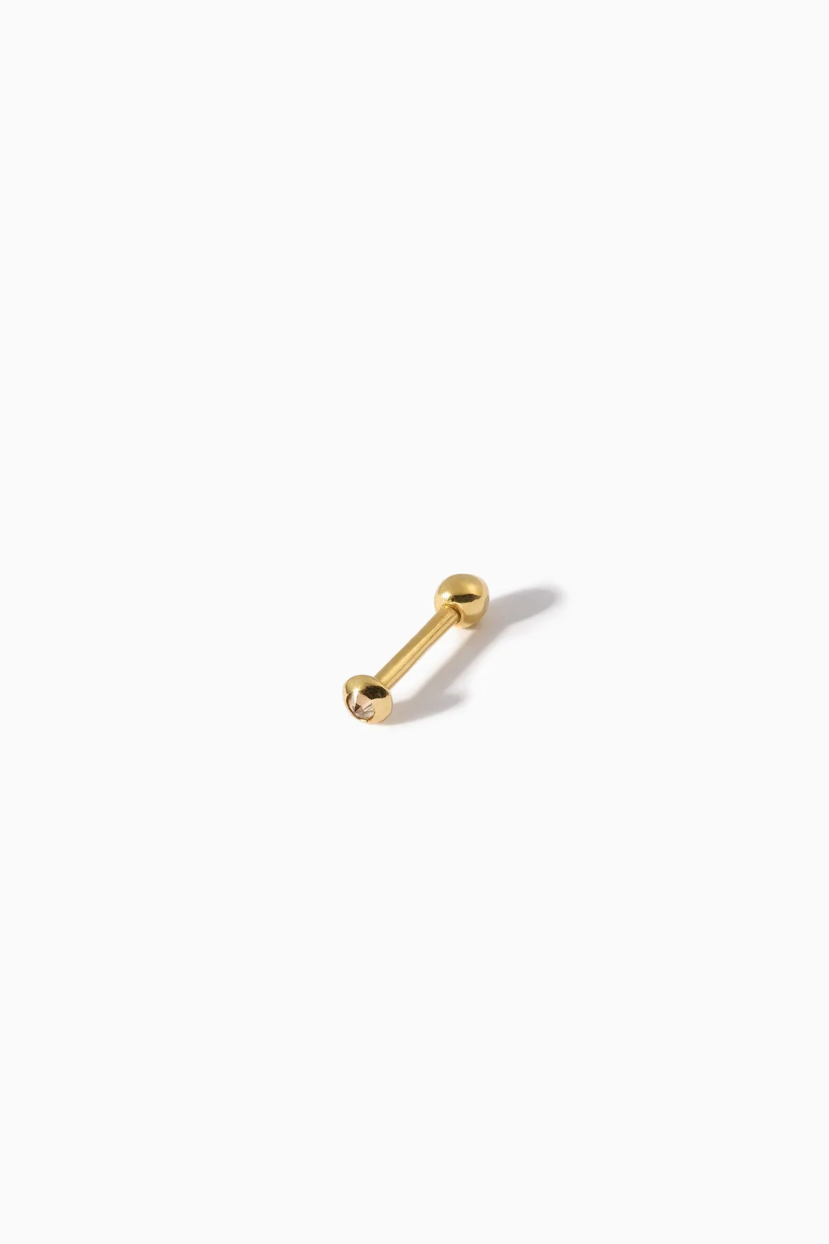 HANNAH MARTIN | 18K YELLOW GOLD STUD DIAMOND TEARDROP BARBELL S EARRING CHAMPAGNE