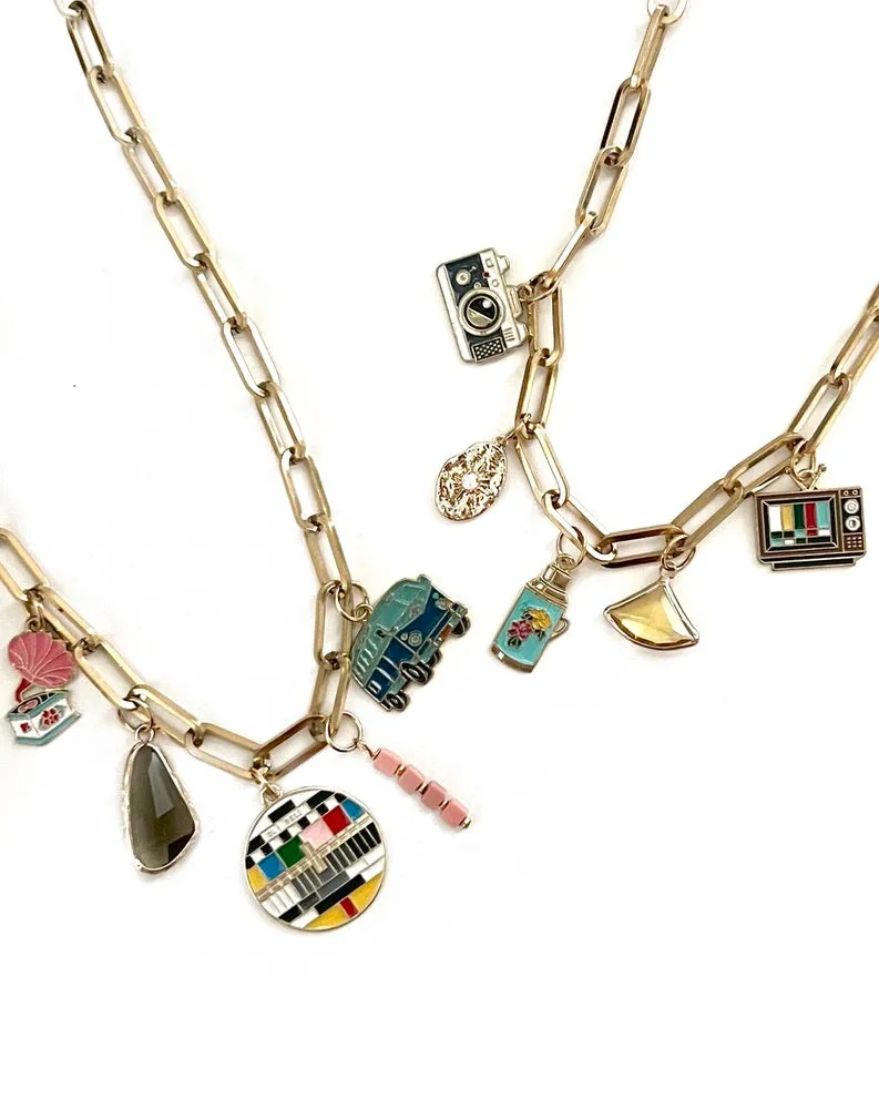 Hazel Vintage Retro Charm Necklace || Choose Style