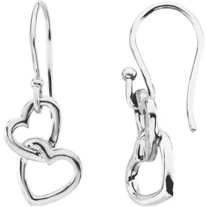 Heart Earrings made of Sterling Silver, Dangle Earrings-ST7016