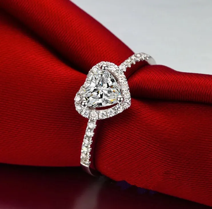 Heart Ring, Promise Ring, Eternity Ring, Heart Shaped Ring, Heart Shape Ring, Diamond Heart Ring, Heart Ring with Diamonds.