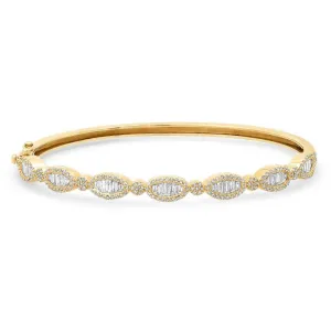 HELIX BAGUETTE DIAMOND BANGLE, GOLD