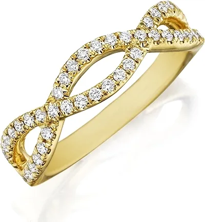 Henri Daussi Pave Twist Diamond Wedding Band