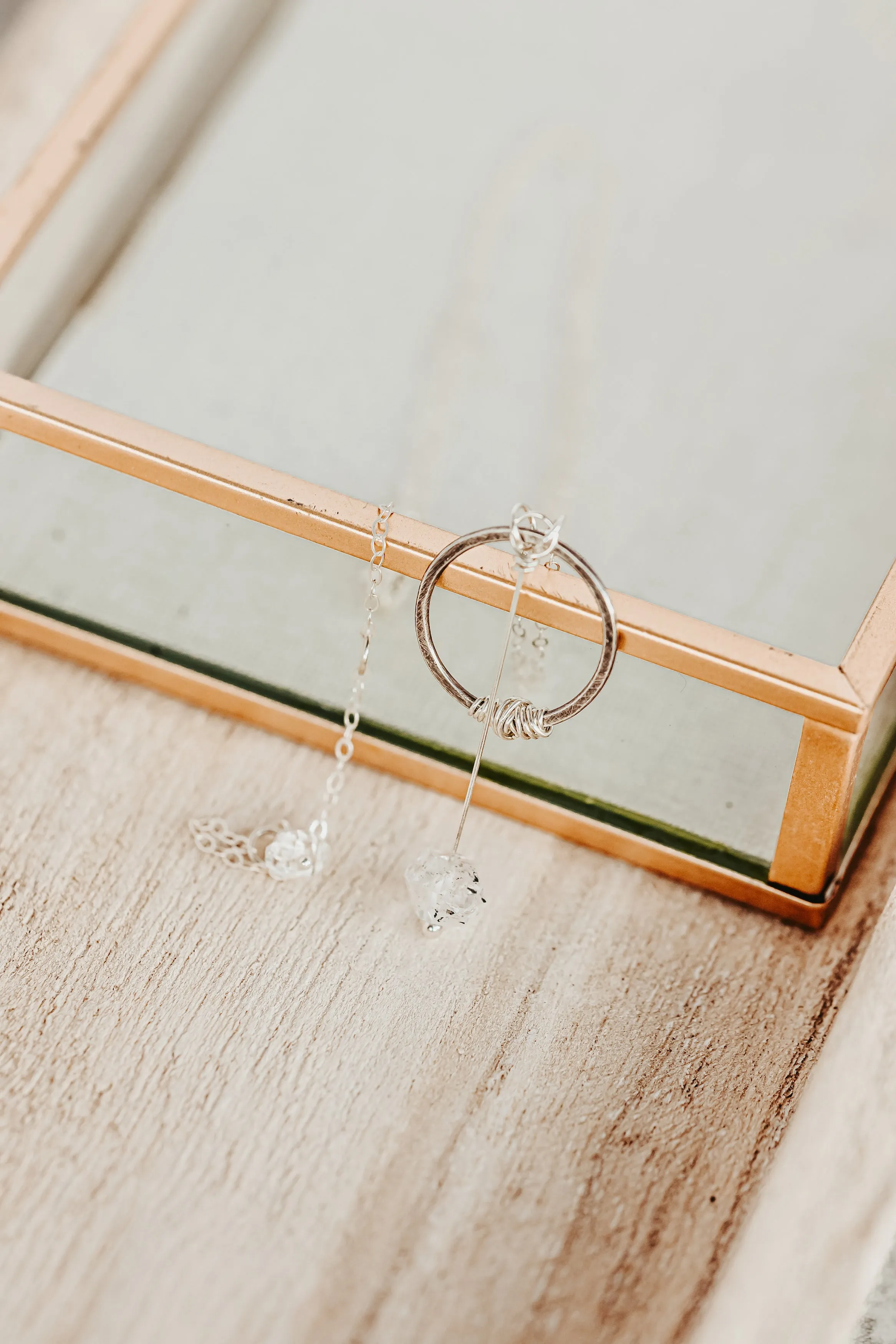 Herkimer Diamond Sterling Silver Pendulum Necklace