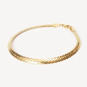 Hillberg & Berk Sterling Silver Gold Plated Intertwine Chain Bracelet