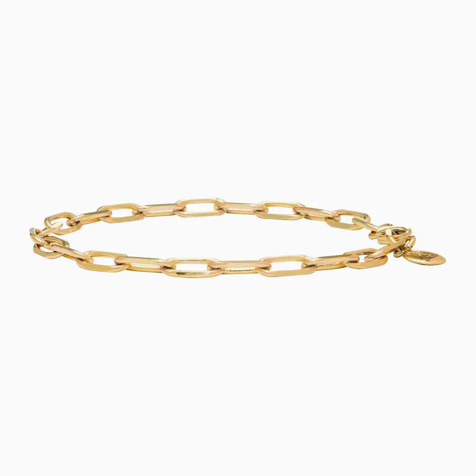 Hillberg & Berk Sterling Silver or Gold Plated Emily Paperclip Chain Bracelet