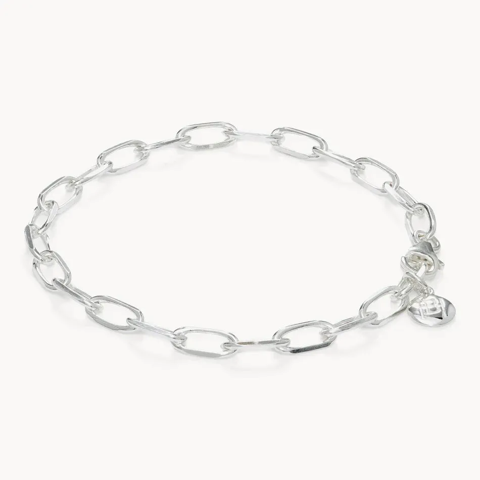 Hillberg & Berk Sterling Silver or Gold Plated Emily Paperclip Chain Bracelet