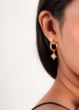 Iced Starburst Hoops - 925 Pure Silver