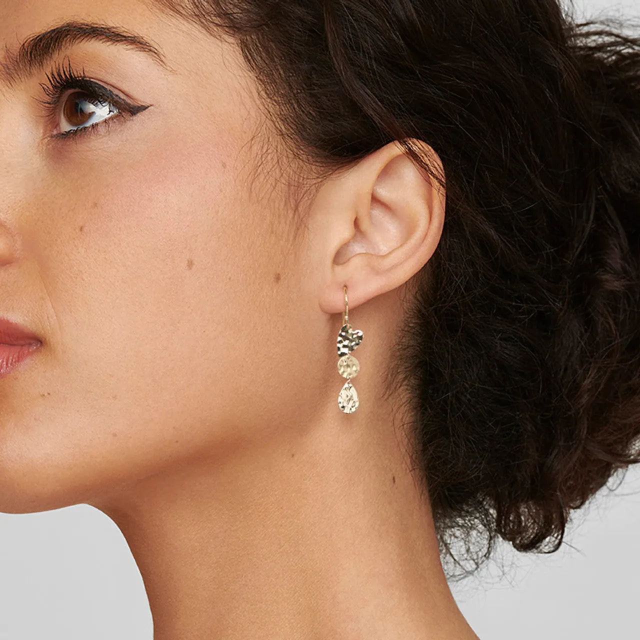 IPPOLITA Classico Crinkle Heart Three Drop Earrings
