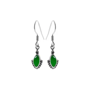 Isla marquis green agate earrings