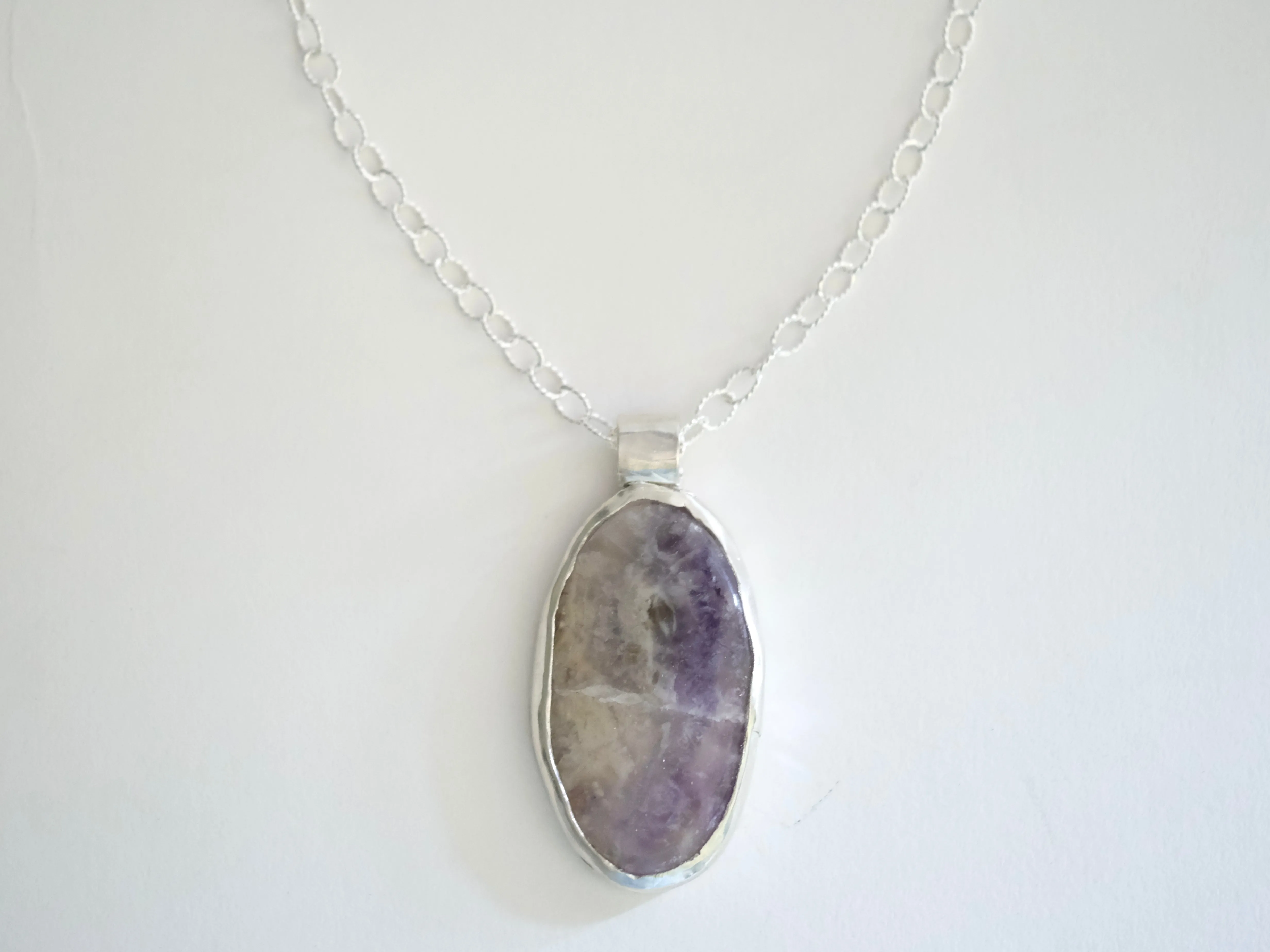 Jasper Pendant Necklace in Silver
