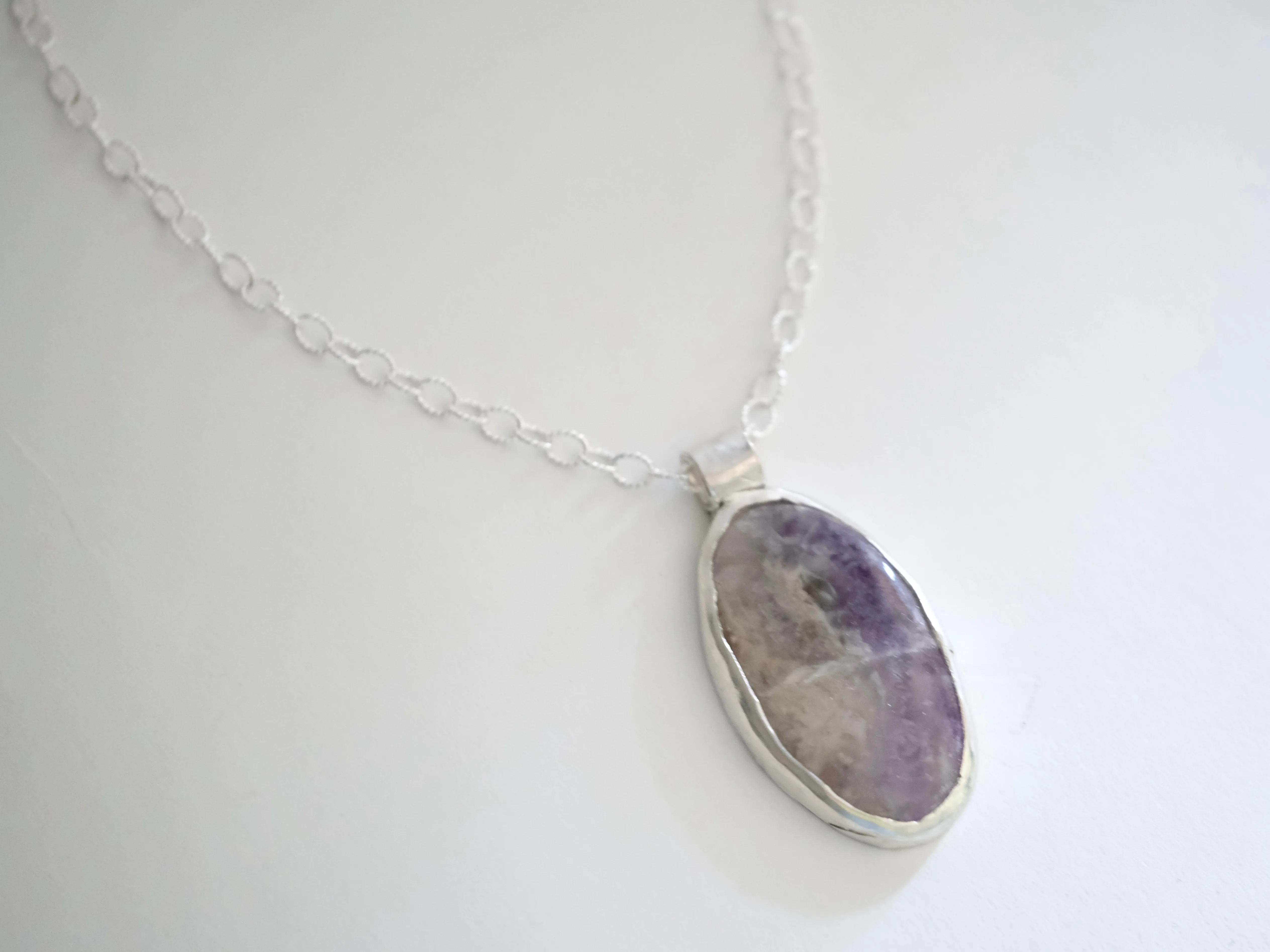 Jasper Pendant Necklace in Silver