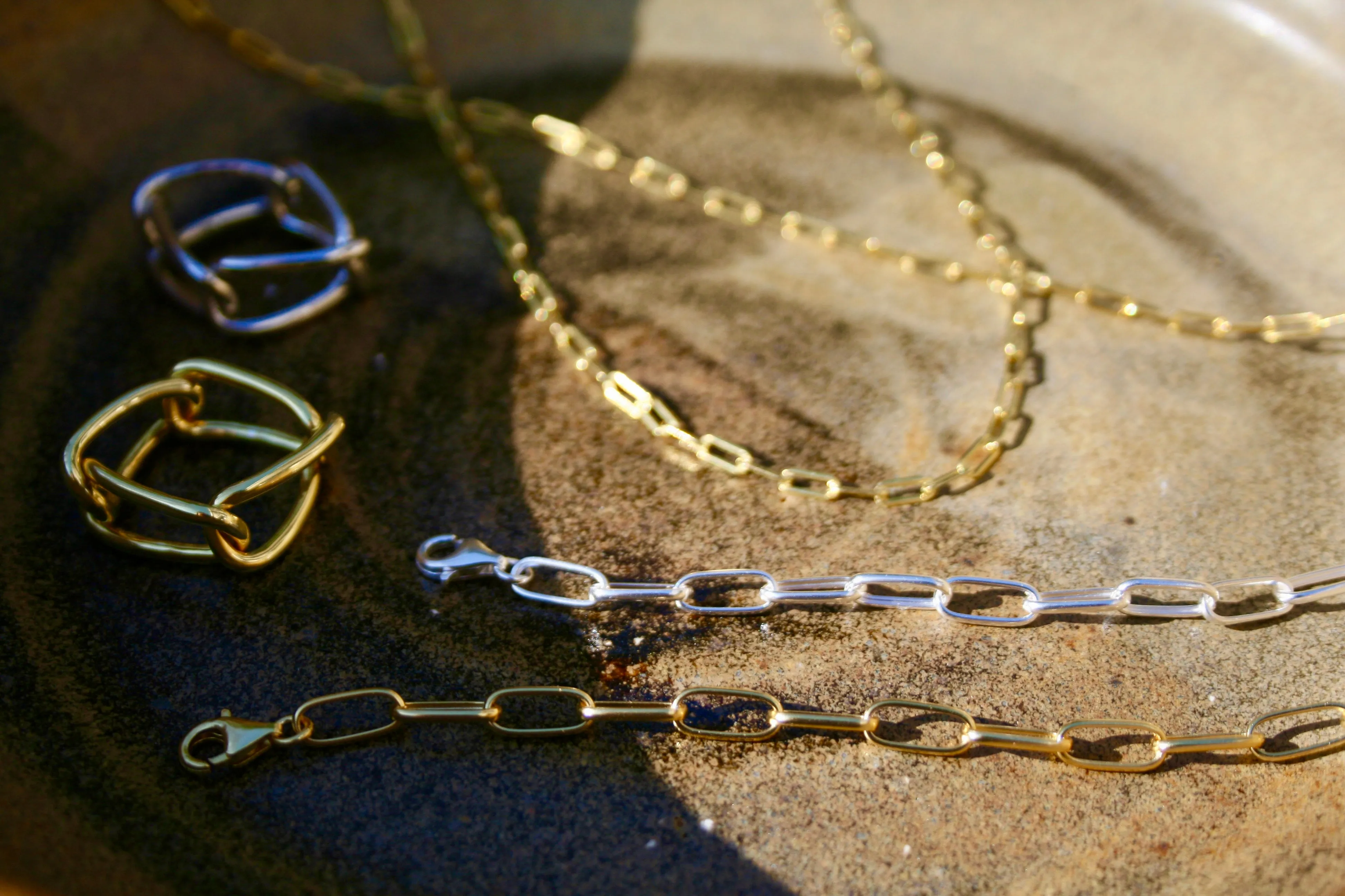 Kara Rectangle Link Chain Bracelet