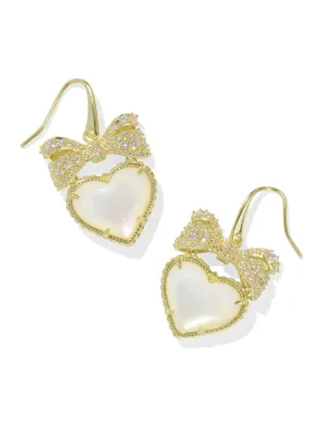 Kendra Scott - Haisley Ivory Gold Heart Drop Mother Of Pearl Earring