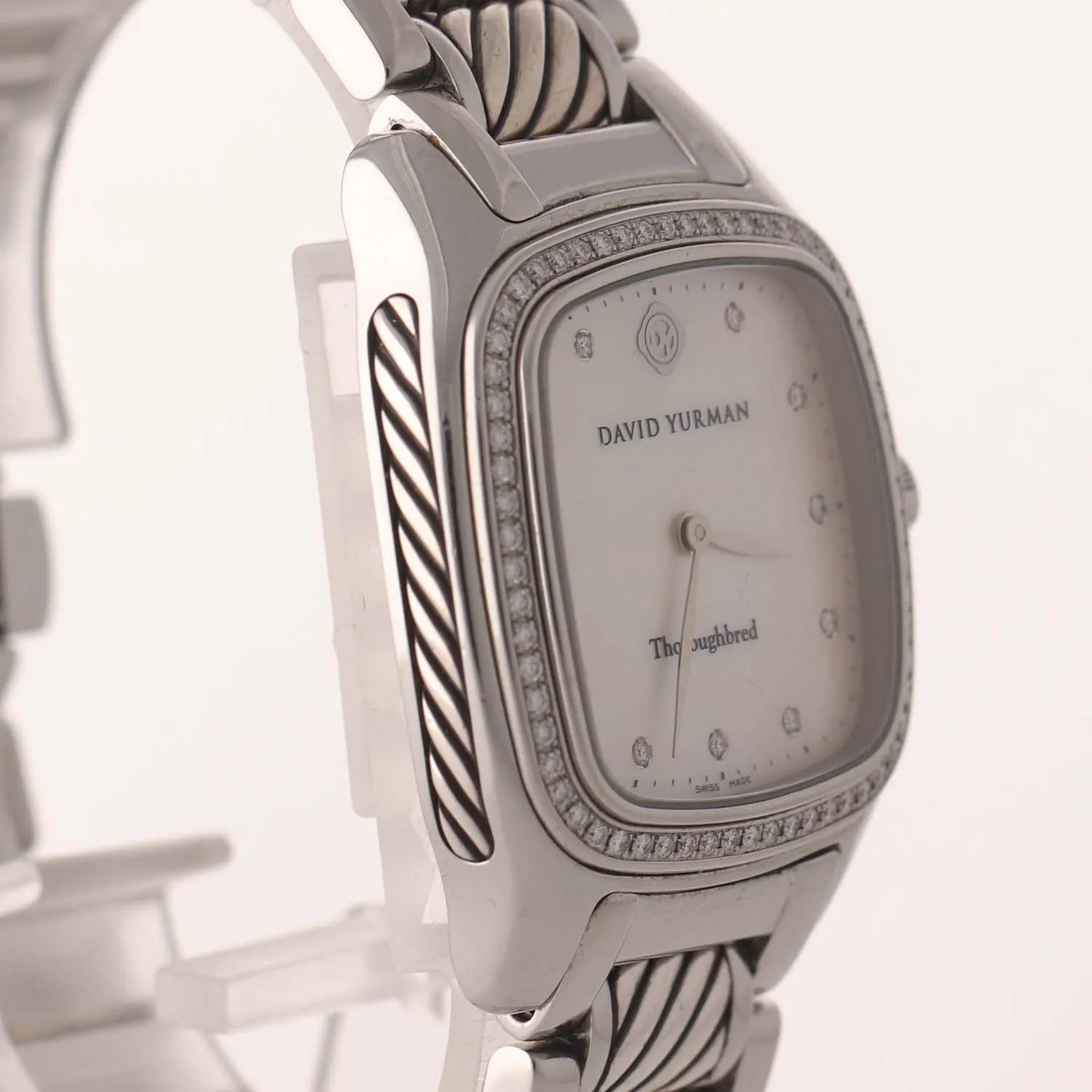 Ladies David Yurman Steel Thoroughbred MOP Quartz 32mm Watch T303-SST
