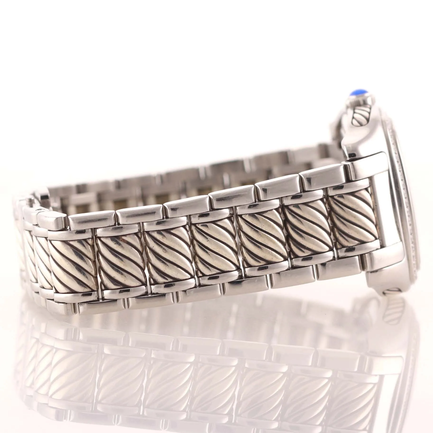 Ladies David Yurman Steel Thoroughbred MOP Quartz 32mm Watch T303-SST
