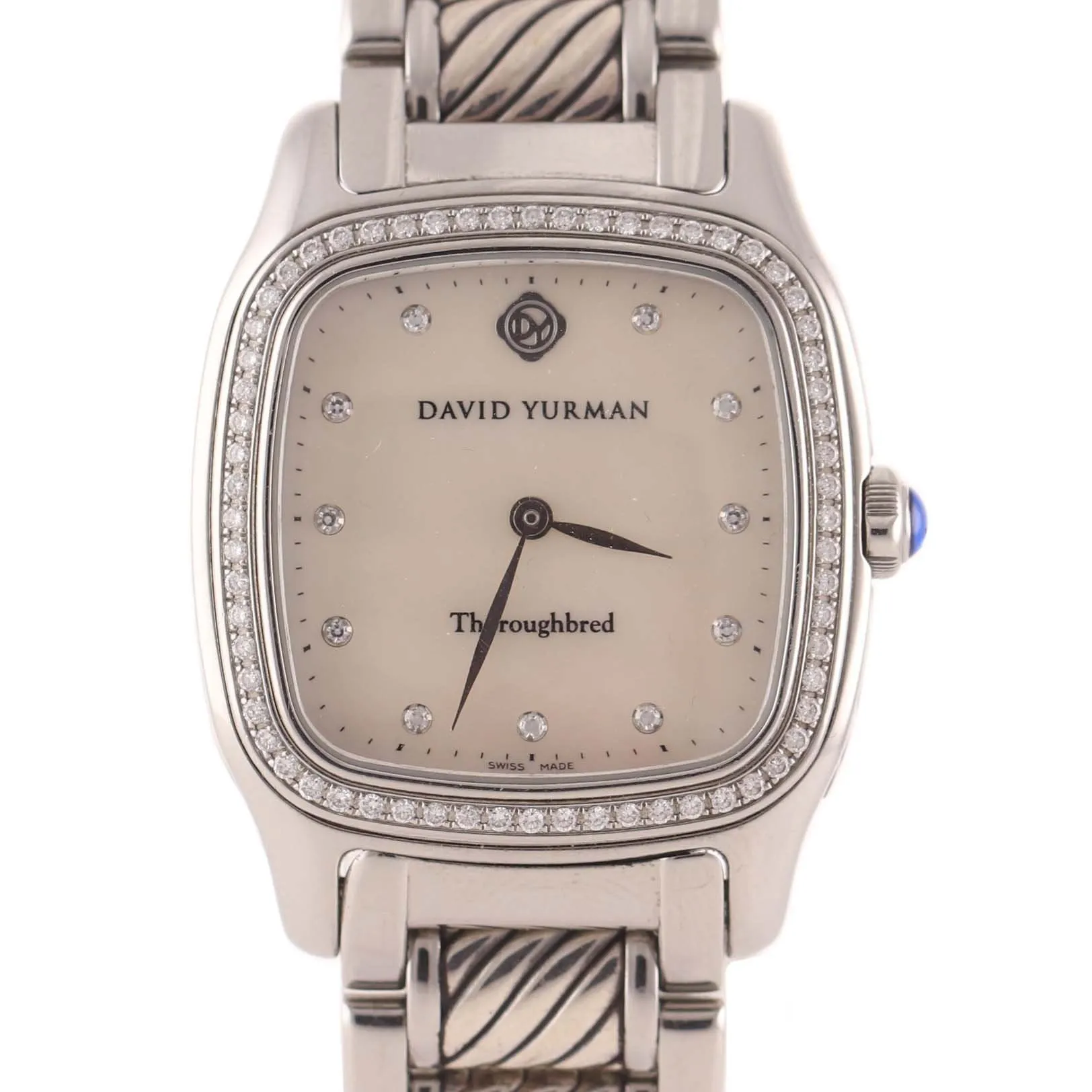 Ladies David Yurman Steel Thoroughbred MOP Quartz 32mm Watch T303-SST