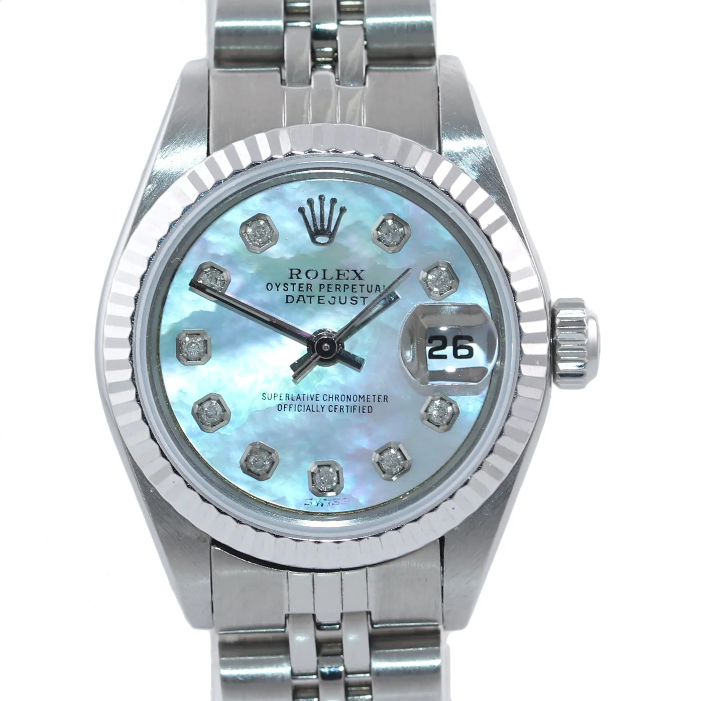 Ladies Rolex DateJust 79174 MOP Diamond Mother of Pearl Jubilee Fluted Watch Box