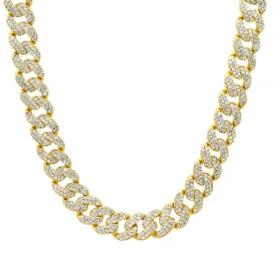 LARGE CUBAN LINK VIBRATION NECKLACE GOLD