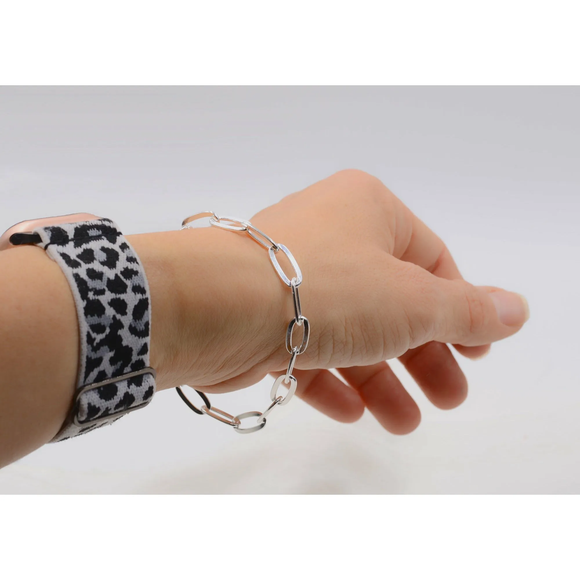 Large Link Paper Clip Chain Bracelet