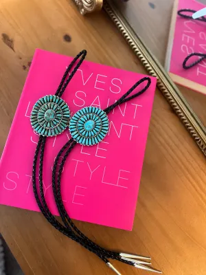 Large Turquoise Concho Bolo Necklaces