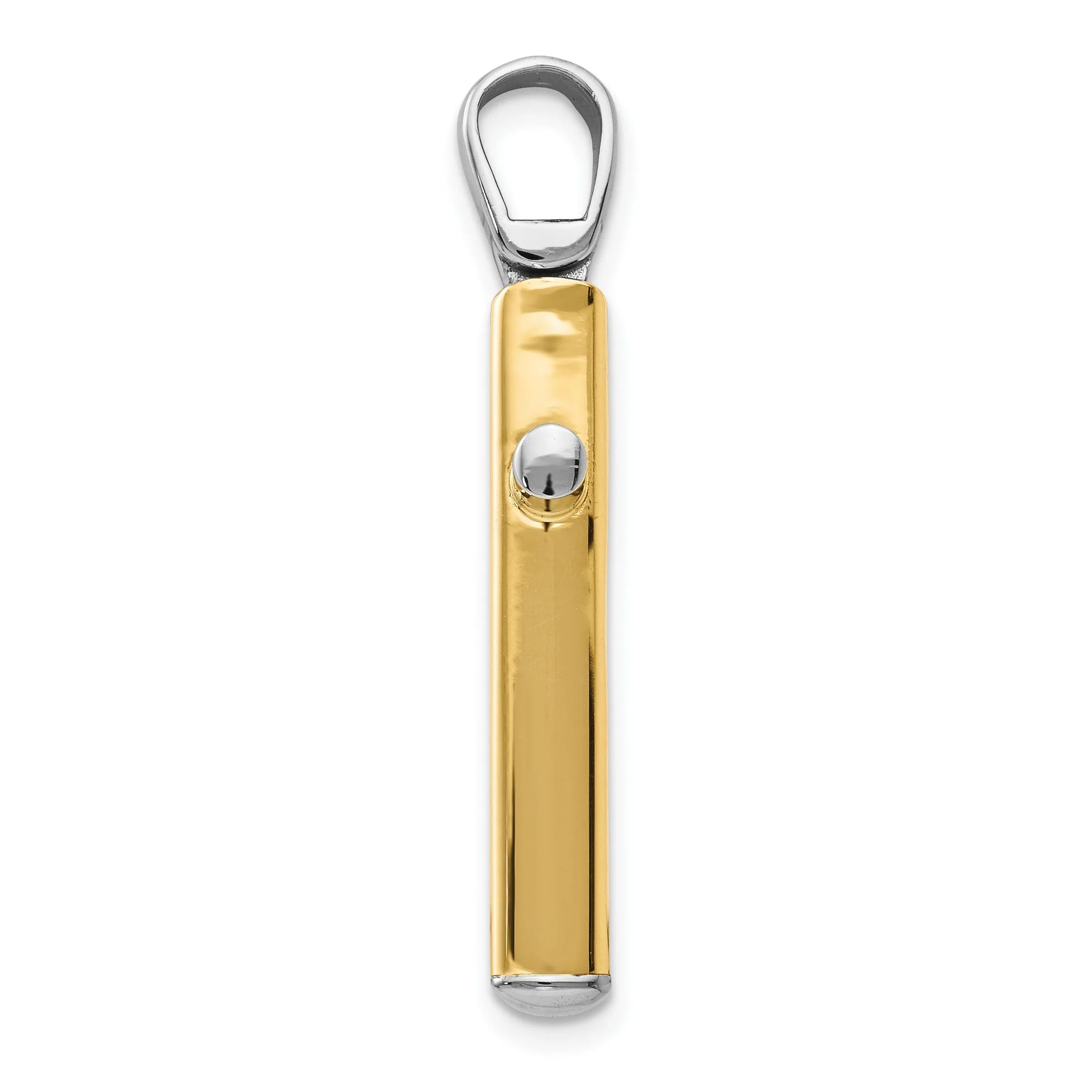 Leslie 14k Two Tone Gold Polished Cross Pendant