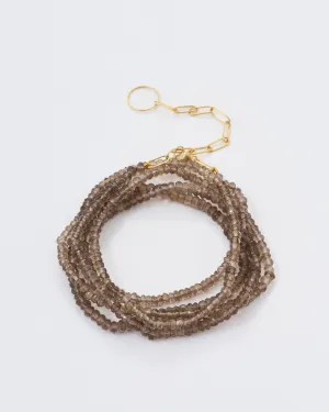 light smokey quartz wrap bracelet