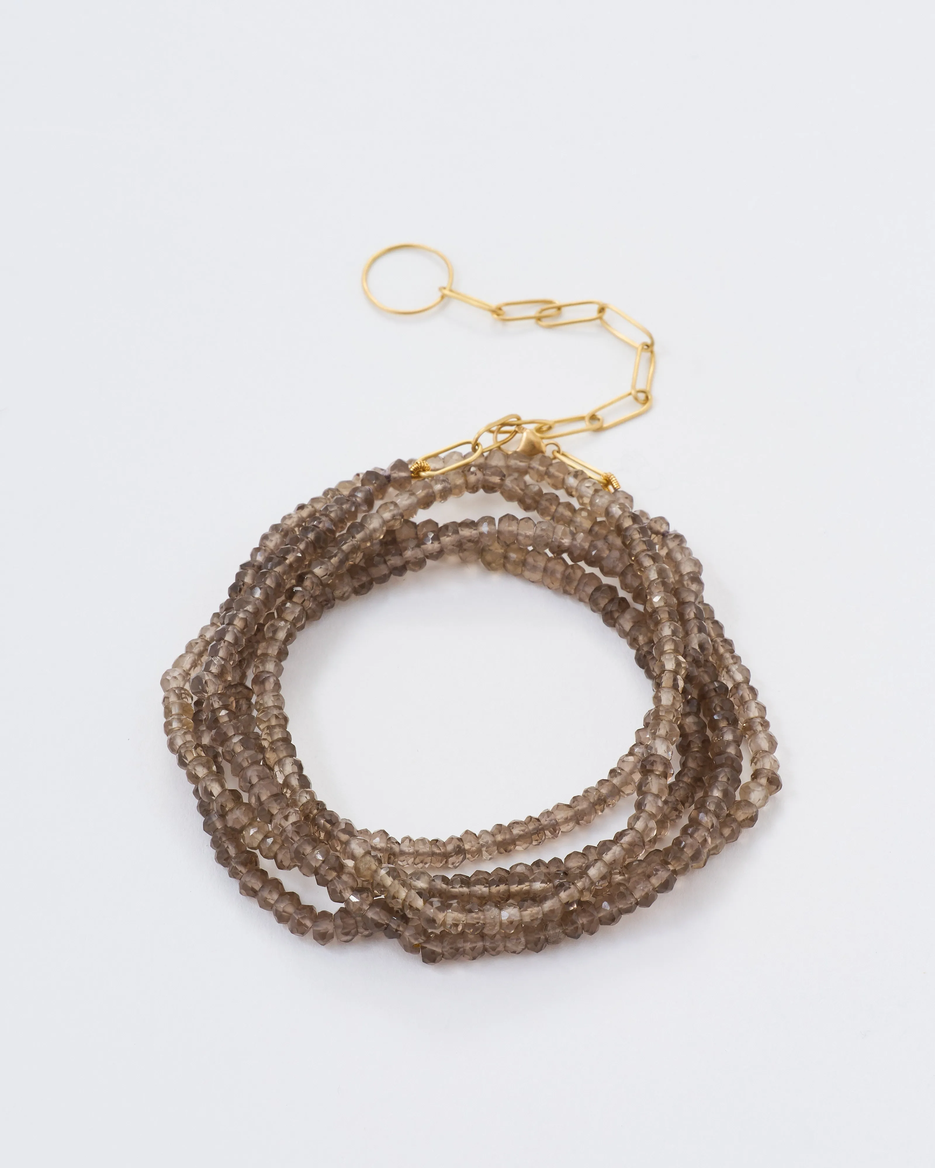 light smokey quartz wrap bracelet