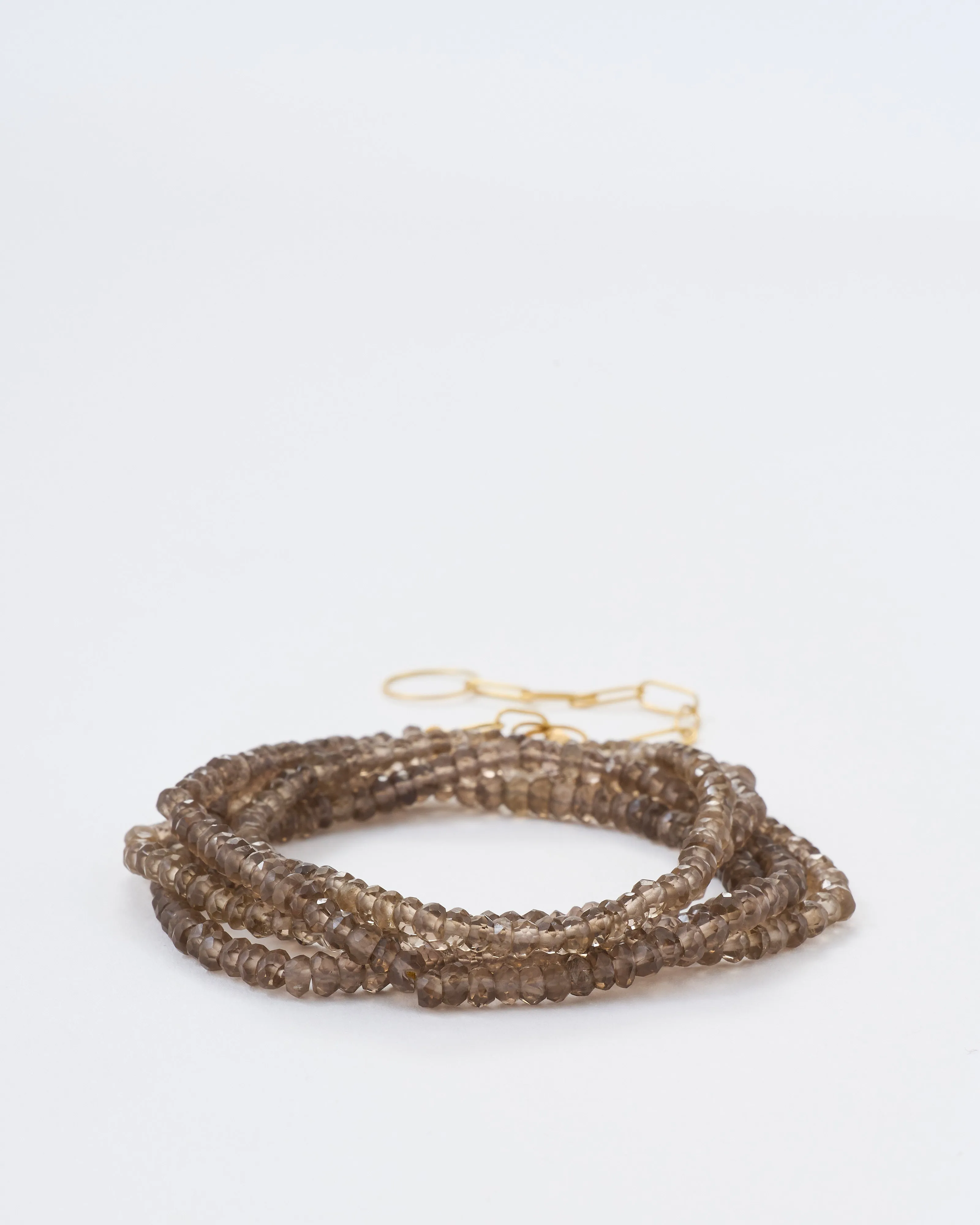 light smokey quartz wrap bracelet