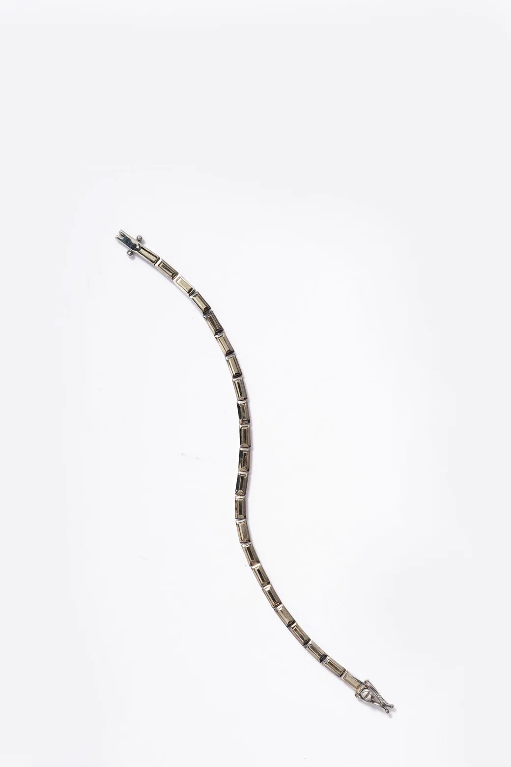 Linear Baguette Tile Bracelet - Pyrite