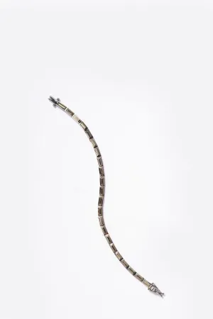 Linear Baguette Tile Bracelet - Pyrite