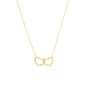 Linked Open Hearts Adjustable Necklace