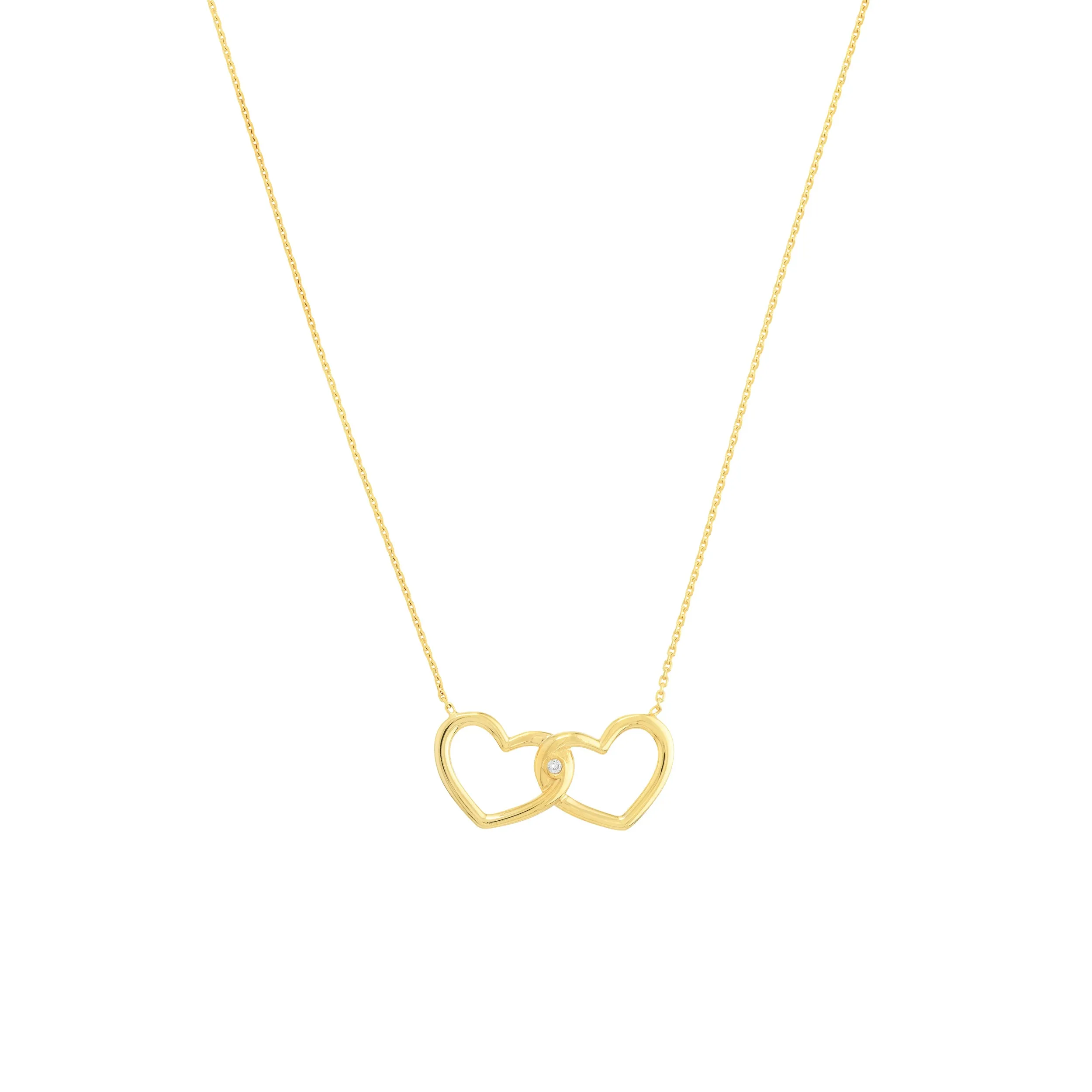 Linked Open Hearts Adjustable Necklace