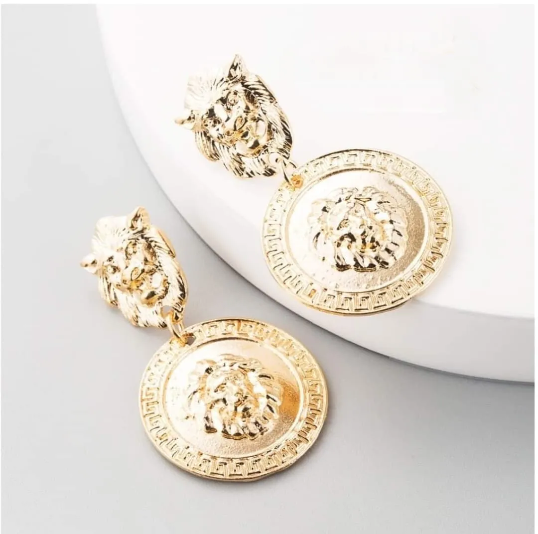 Lion Drop Earrings